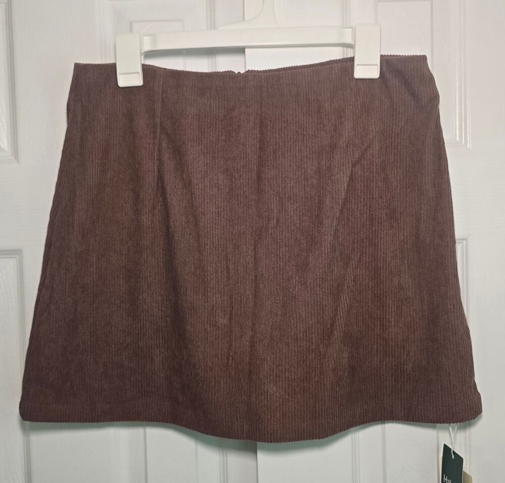 Halara High Waisted 2-in-1 A Line Mini Corduroy Skirt Size Large
